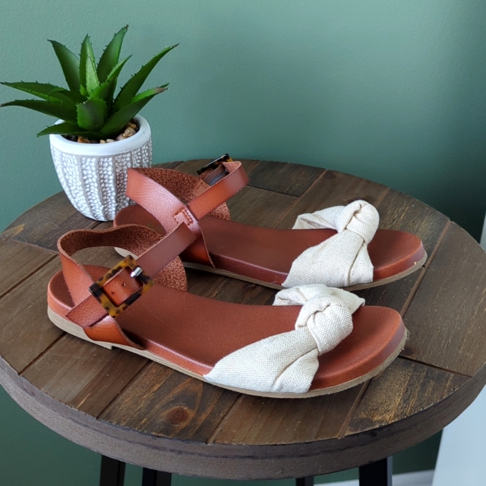 Stitch Fix Brown and Fabric Knot Sandals